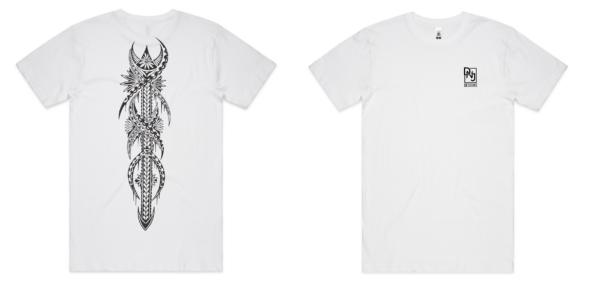 Tribal white front and back